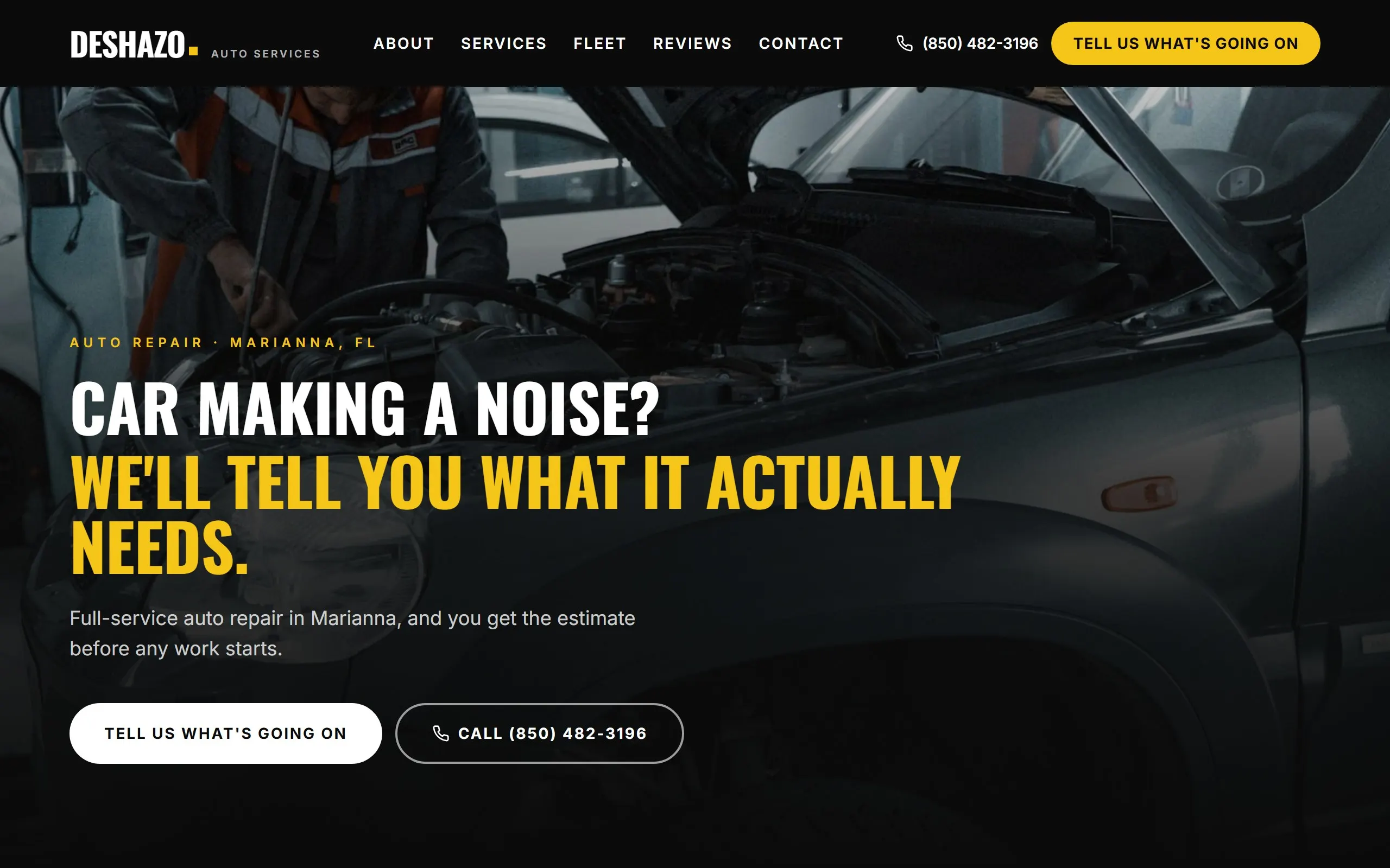 Deshazo's Auto Services website preview